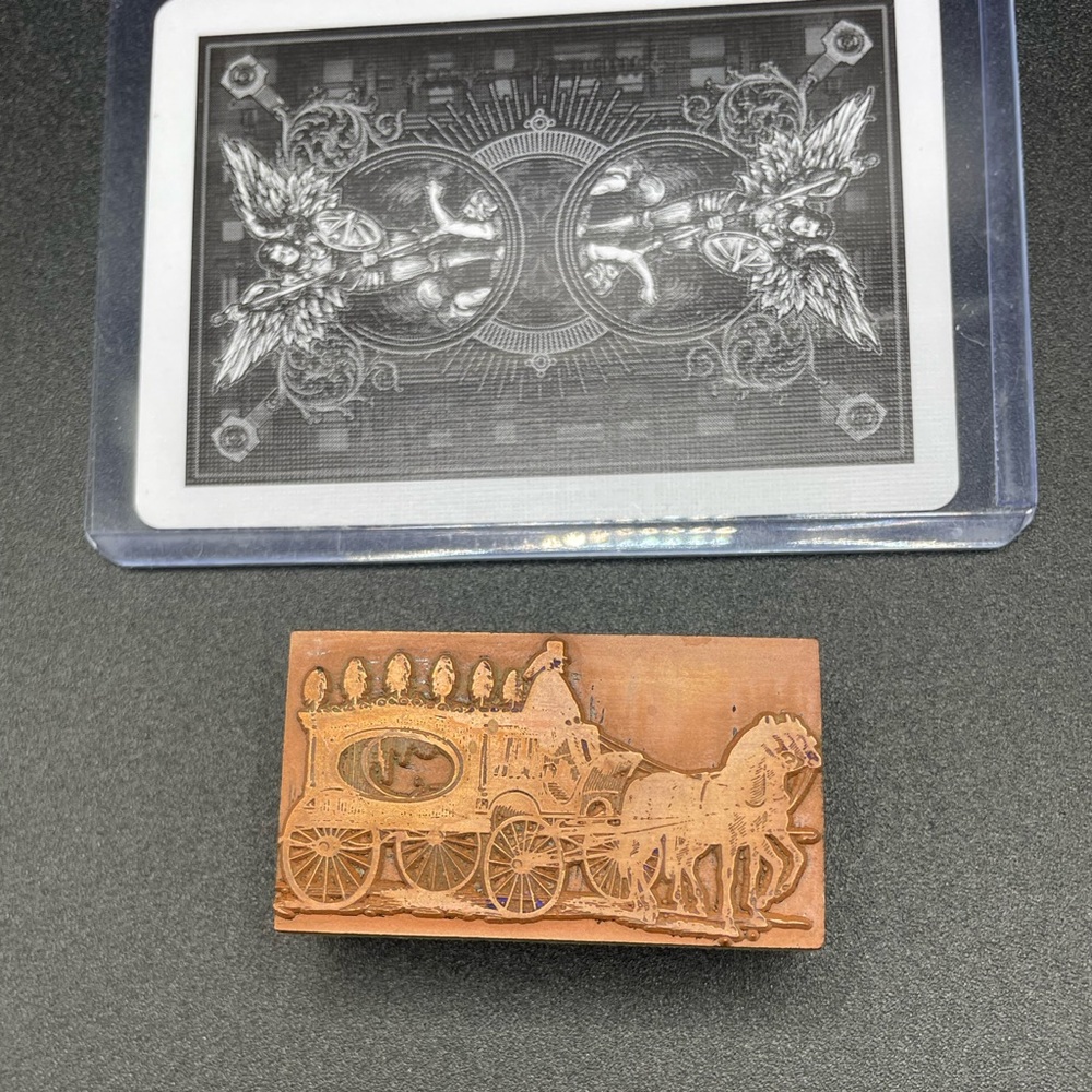 Copper Carriage Gothic Design Antique Typeset Stamp